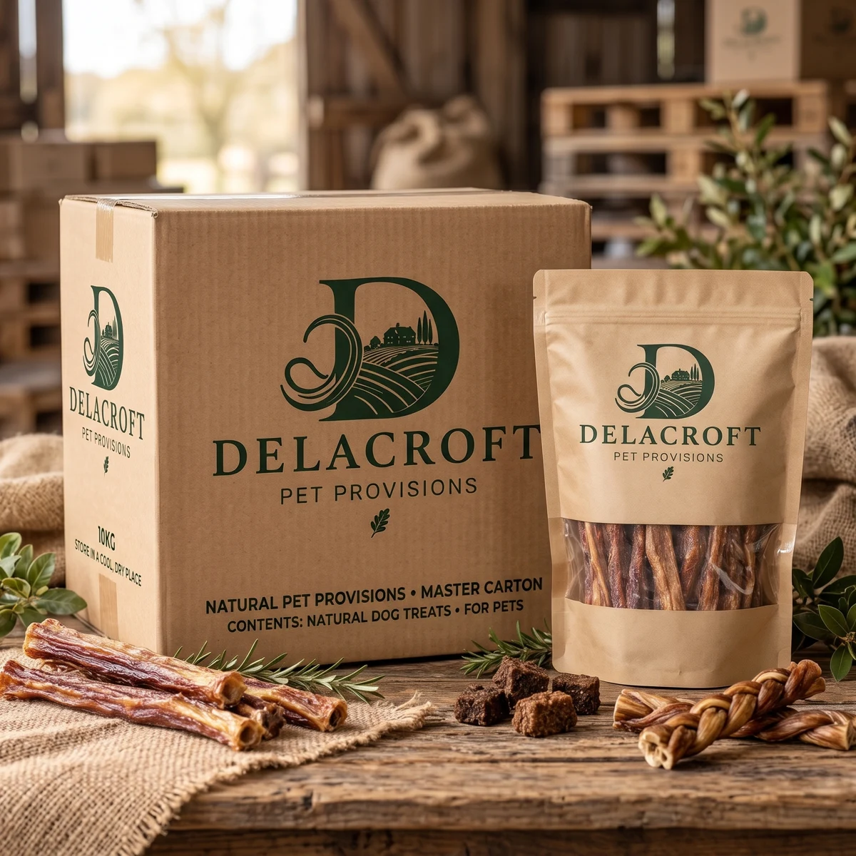 Delacroft master carton and pouch packaging concept with natural chews