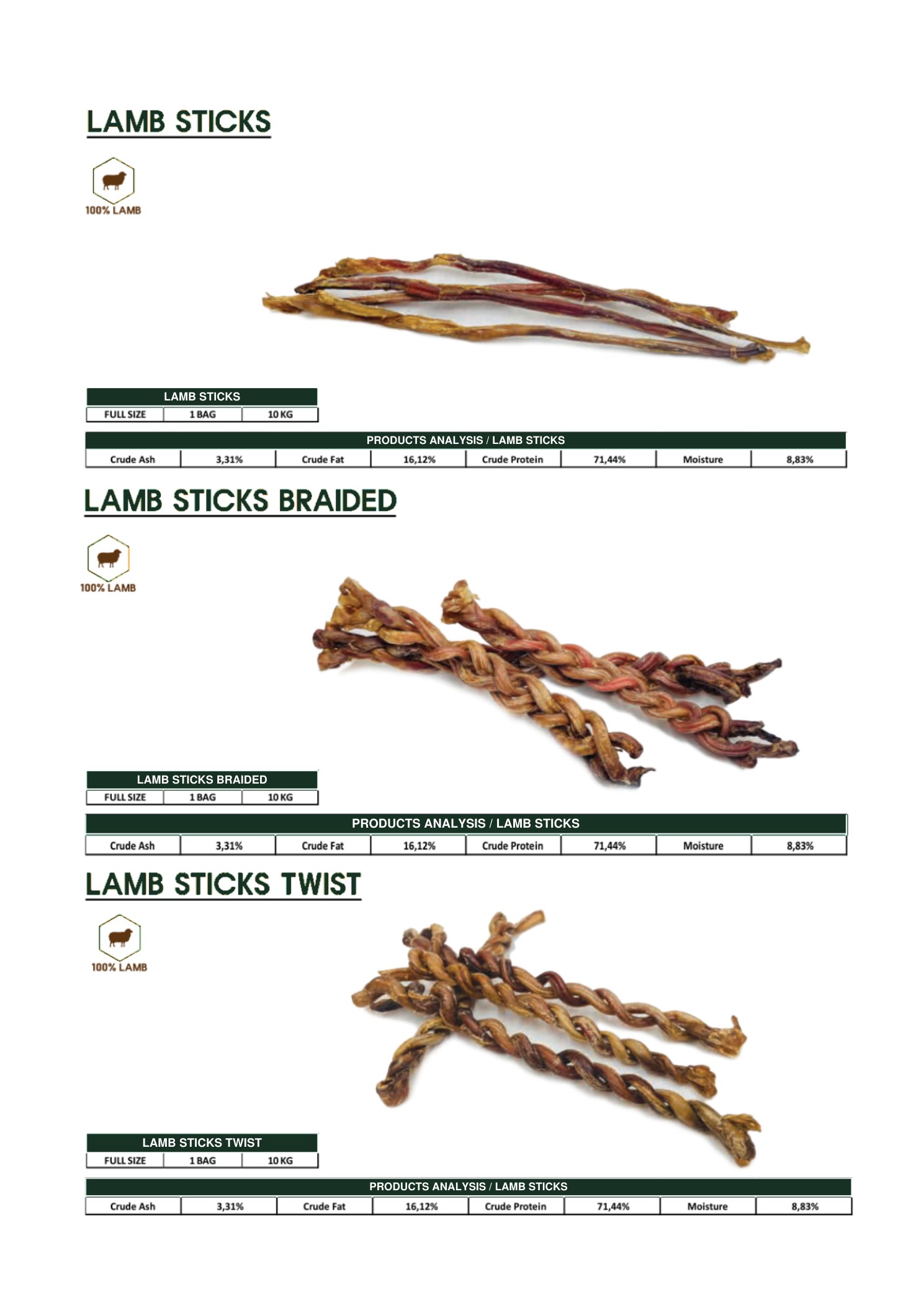 Lamb Sticks, Braids & Twists