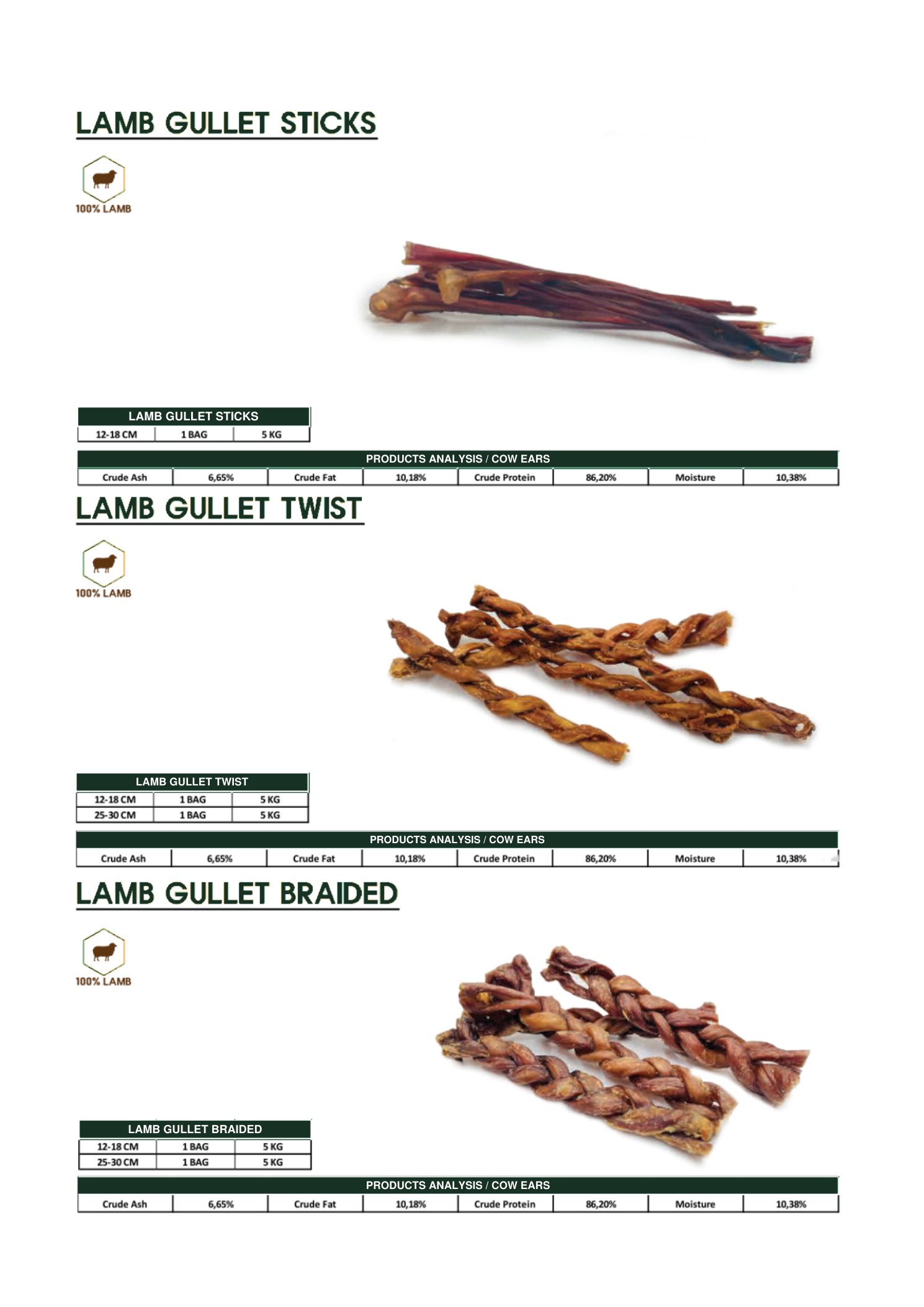 Lamb Gullet Chews